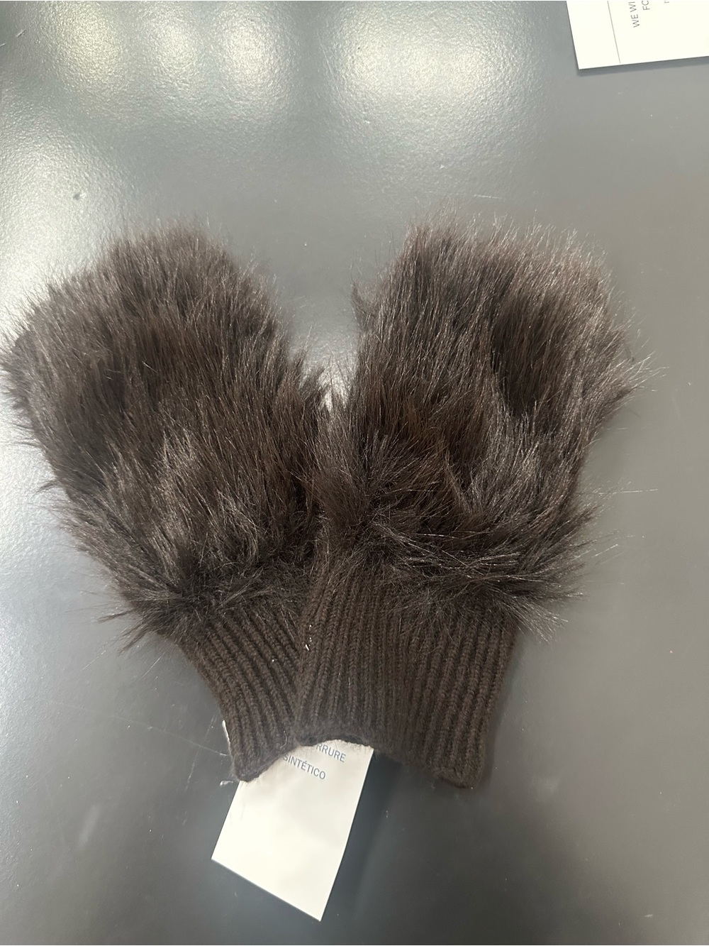Old Navy Brown Faux Fur Mittens/Fingerless Gloves
